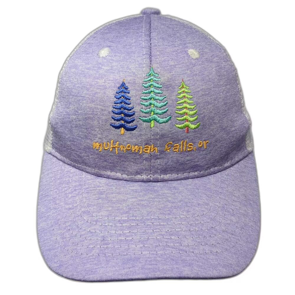 Worldwide Sportswear Multnomah Falls OR Purple Trucker Hat One Size Embroidered